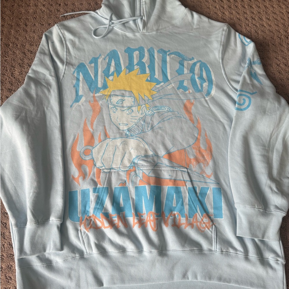 Naruto Uzumaki Graphic Hoodie - Light Blue